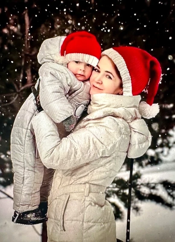 Sombrero de Papá Noel Navidad para Adultos Niños/Bebé Rojo Tejido Gorro Sombreros con Pompón Foto 3 de 4