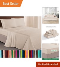 Luxury 4-Piece Microfiber Bed Sheets for King Size - Deep Pocket Set