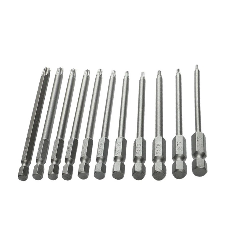11pcs T6-T40 Screwdriver Head Magnetic Security 100mm Extra Long Hollow - Image 3 of 4