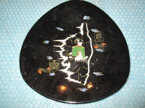 ASSIETTE FAÏENCE NOIRE ÉMAUX