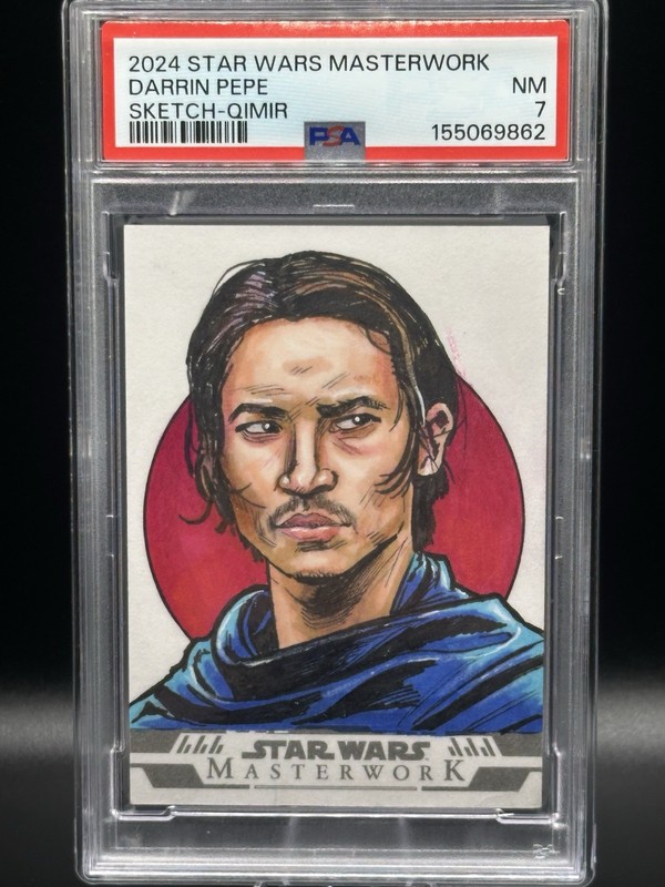 2024 Topps Star Wars Masterwork Darrin Pepe Sketch 1/1 Auto - Qimir PSA