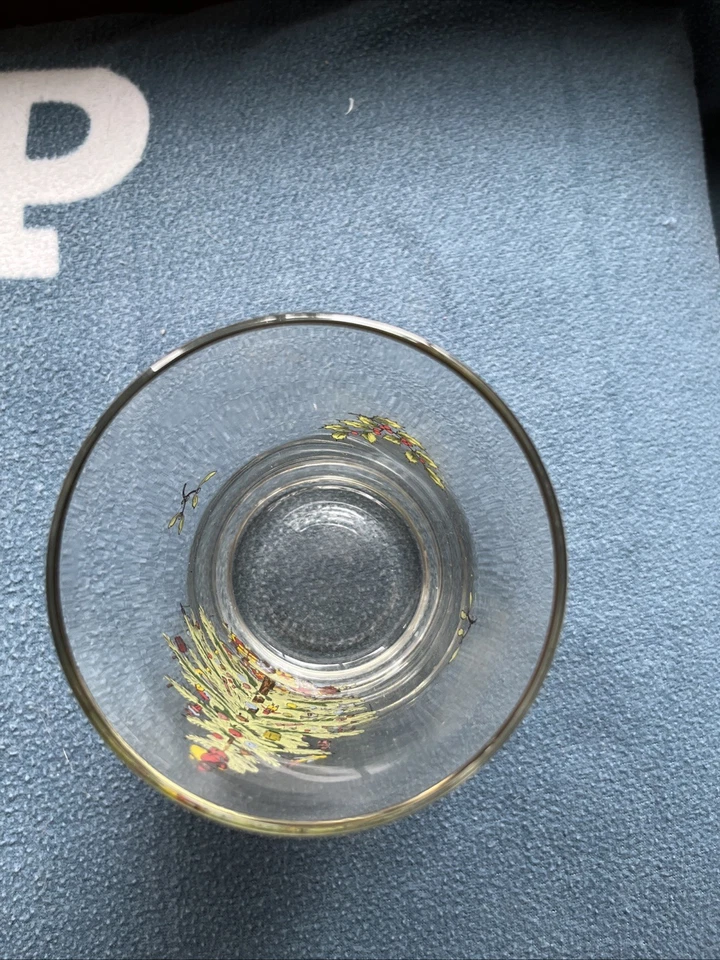 "Juego de 8 vasos Spode árbol de Navidad 4-1/4"" con borde dorado excelente estado" Foto 3 de 4