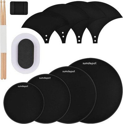 Drum Mute Pads 11 Pieces W/ Cymbal Pad & Hi hats Set Pad Foam Drum Silencer Pads