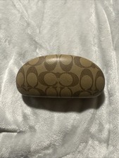 COACH Signature Monogram Brown Hard Clamshell Sunglasses Eye Glasses Case