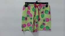 HUE Women  s XL Lime Green Pineapple Print Lounge Sleep Shorts