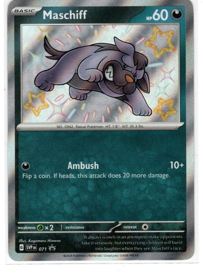 MASCHIFF SVP071 SCARLET & VIOLET POKEMON PROMO (SHINY RARE, NM)