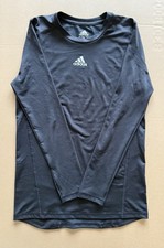 Adidas Boys Active Black Climalite Long-sleeve Base Layer Shirt Large 14-16