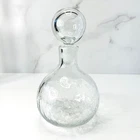 💠 Attributed Blenko Clear Crackle Glass Decanter 8" w/ Stopper Hand Blown