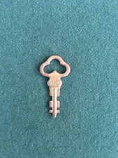 Vintage Antique Cabinet /Trunk Lock Key # 453 Brass Tone Skeleton Key - Scarce