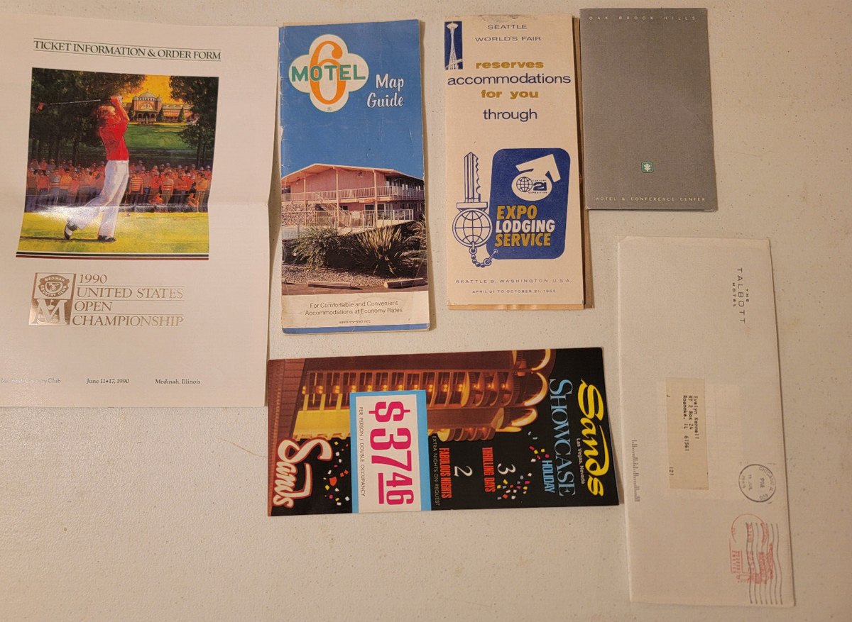 1969-1990 Motel and Hotel with Event Brochures Worlds Fair Seattle
