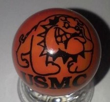 Super Nice US Marine Corps Bulldog Collectible Red Glass Marble