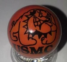 Super Nice US Marine Corps Bulldog Collectible Red Glass Marble