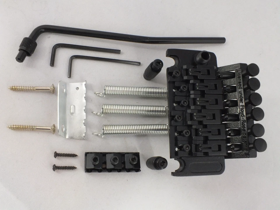 Sous Licence Floyd Rose Pont Noir Avec 42mm Sillet, Trémolo Bras, Vis & Ressorts - Photo 2/4