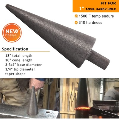 Blacksmith Anvil Mandrel Metal Forming Cone 1'' Hardy Forge Vise Bending Metal