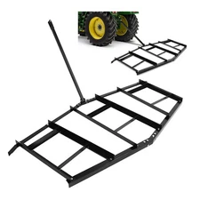 84" Driveway Tow Behind Drag Harrow W/ 2 Adjustable Bars For ATV UTV Tractor