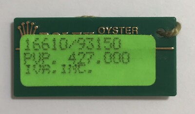 ROLEX Green Tag HANGTAG Oyster Steel SUBMARINER DATE 16610 93150 T933227 1996