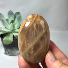 75mm Natural orange moonstone polish/rough Crystal specimens Mineral 156g g6652
