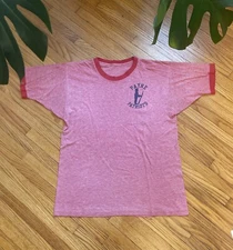 Vintage 70s 80s Small Payne Patriots Single Stitch Ringer T-Shirt Red