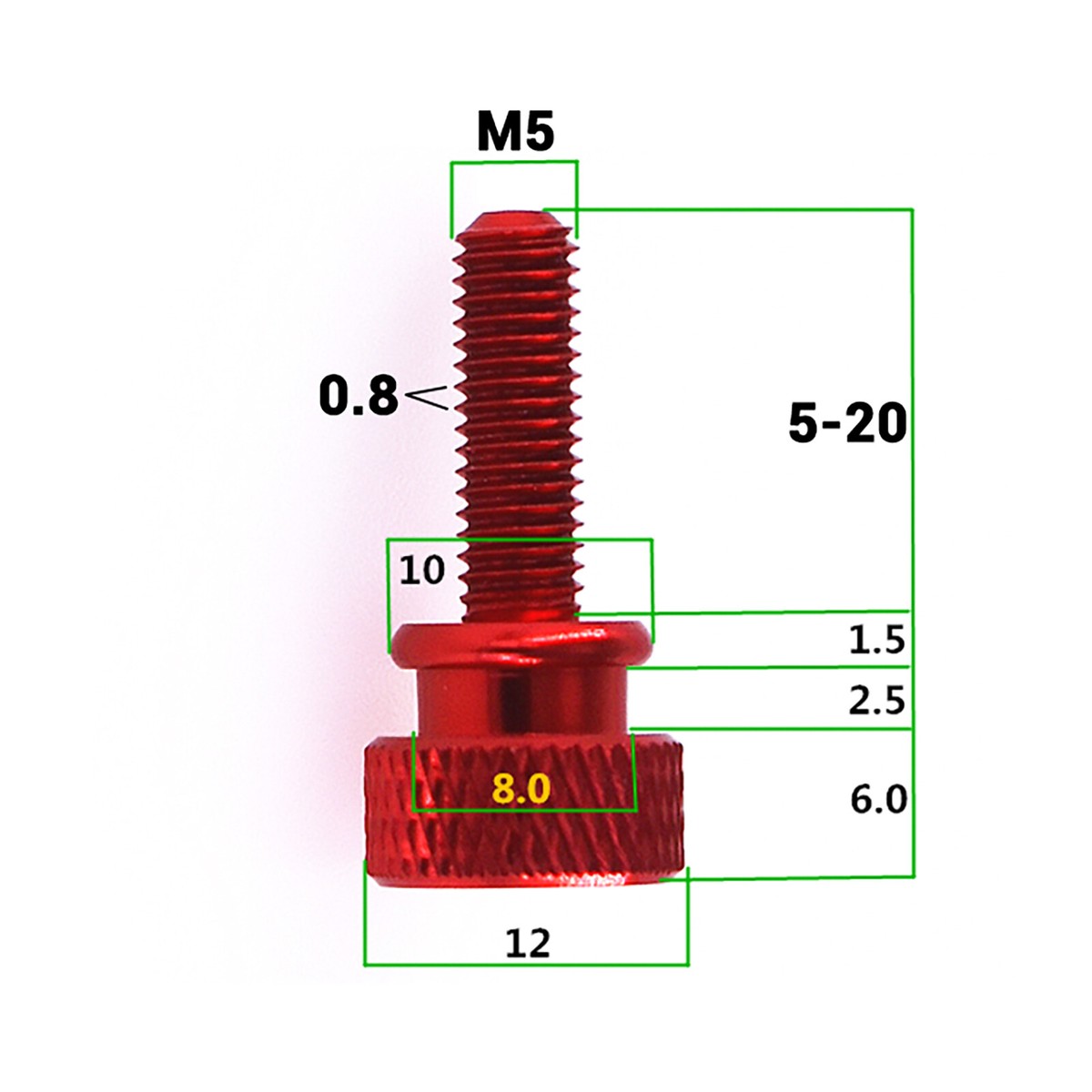 Knurled Thumb Screws Znc Plated Steel Hand Grp Knob Bolts M3 M4 M5 M6 - View #5