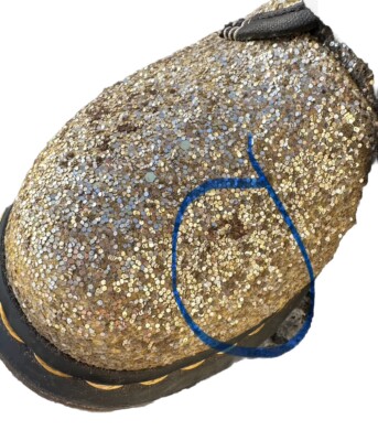 Dr. Martens 1460 Farrah Glitter Boots Women's Size 6 Gold Combat