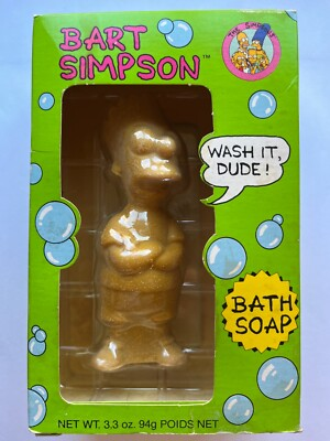 #ad SIMPSONS Vintage 1990 BART *rare US Canada Bilingual Variant* 3 D BATH SOAP NIB $25.00