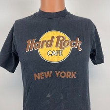Hard Rock Cafe New York Single Stitch T Shirt Vtg 80s Made In USA Blue Size M