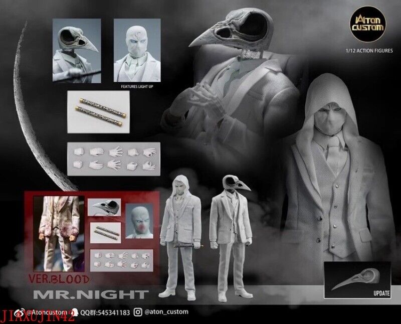 Atoncustom ムーンナイト　ミスターナイト　1/12フィギュア　AC 1/12 Scale Moon Knight Mr.night Aton Custom Movable Action