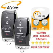 2 Prox Remote Fob Smart Key 5 Button 68584155 for Dodge Ram 1500 2019 2020 2021