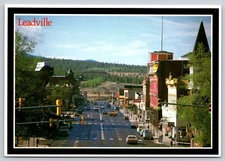 Postcard Leadville Colorado Harrison Avenue Conoco Diamond Shamrock