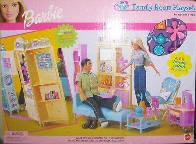 BARBIE ALL AROUND HOME FAMILY ROOM PLAYSET ** NRFB **DATED 2000 | eBay