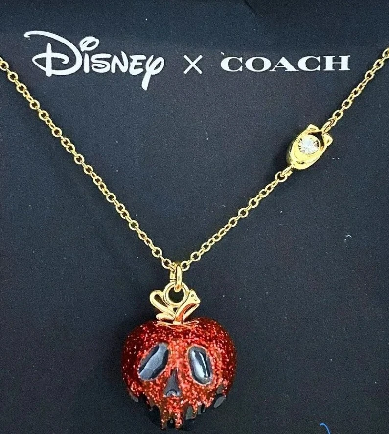 Collana Ciondolo Mela Coach X Disney Villains Bella Addormentata Veleno con confezione regalo