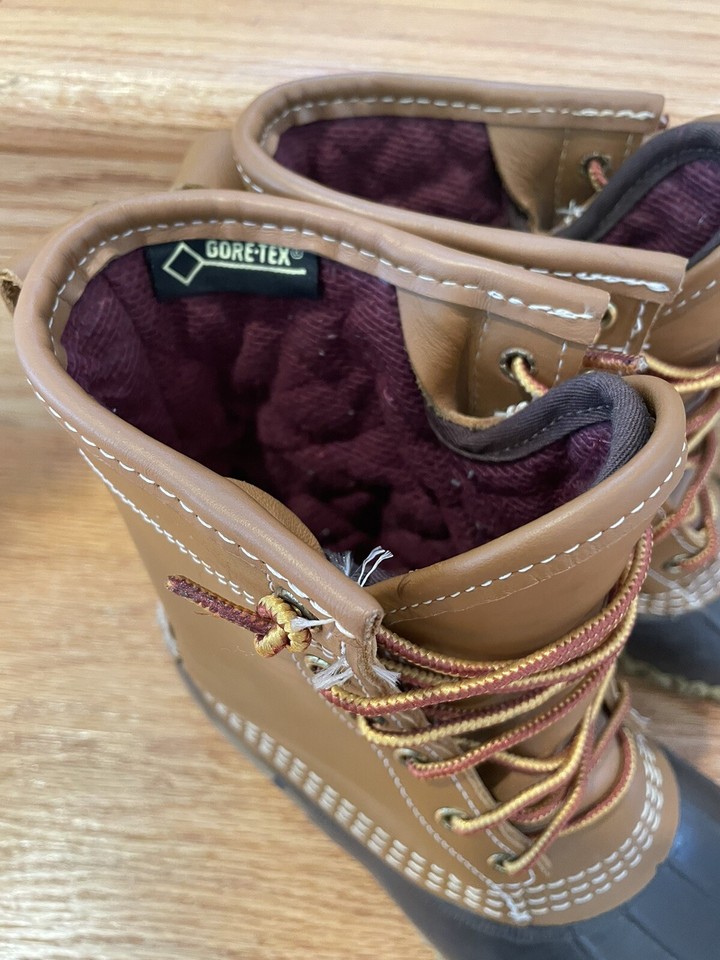 L.L. Bean Women’s 6M Bean Boots GoreTex Flannel Lined Brown Snow Made