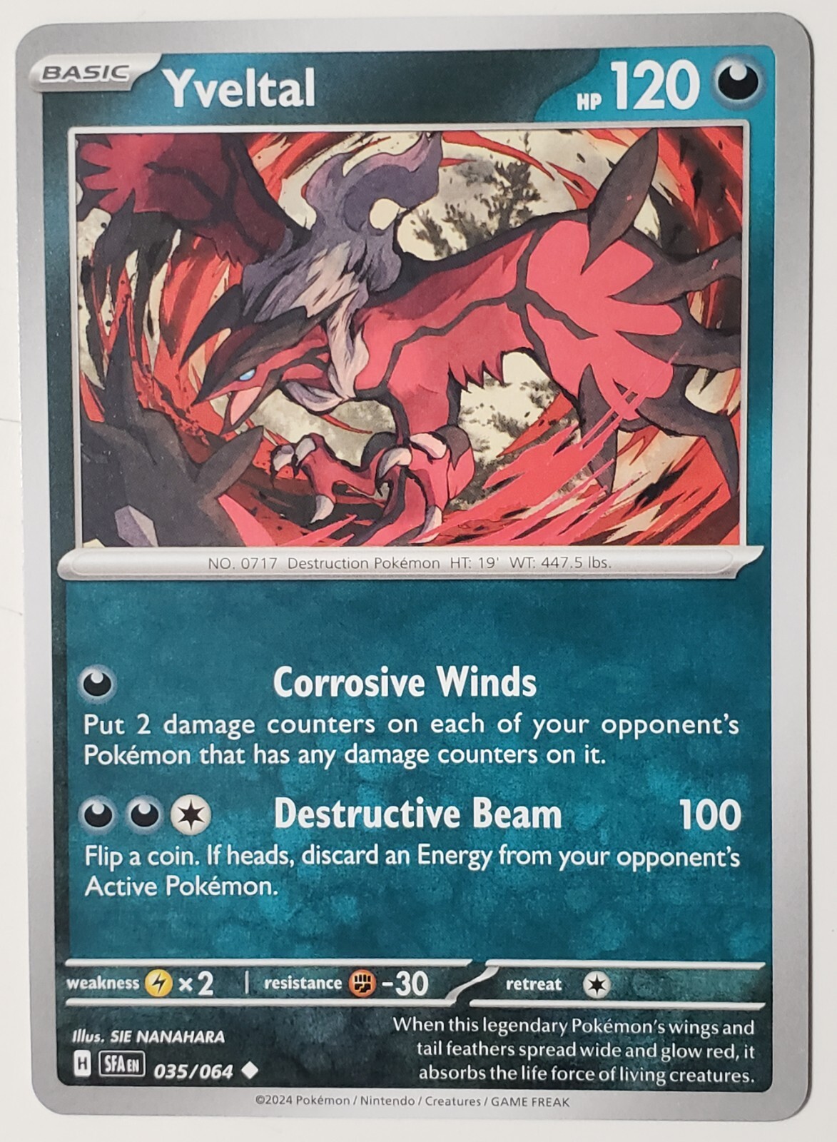 Yveltal 035/064 NM / M - Shrouded Fable Pokemon Card - $2 Combined Shipping