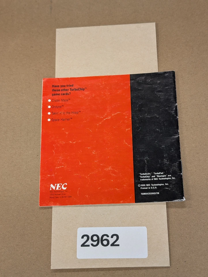 Neutopia- Turbo Grafx - Manual Only **NO GAME! - Image 2 of 2
