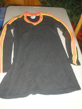 Vintage Women's Dress Jalate Black w/collar and sleeve stripes (T60)