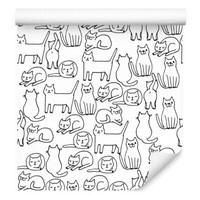 10M Tapete Selbstklebend Kinderzimmer Tiere FröHliche Spielende Katzen Xxl 3106