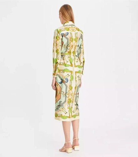 TORY BURCH PRINTED SILK SHIRTDRESS Size: 0 RETAIL: $748 - Picture 12 of 13