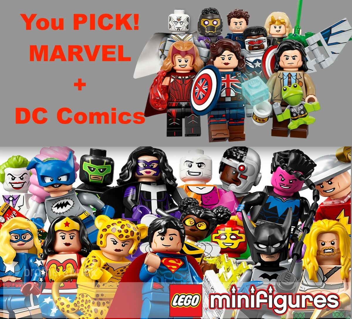 ✴️ You PICK! LEGO Collectible Minifigures Series DC Comics & MARVEL Batman CMF