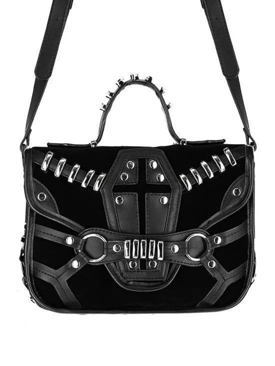 Dark Gray Purse Gothic Purse Gothic Bag Crossover Bag 