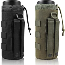 Tactical Molle Military Drawstring Kettle Pouch Holder Travel Water Bottle Pouch