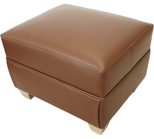 Small Oxford Footstool Pouffe Stool Ottoman Faux Leather British Made - Picture 8 of 16