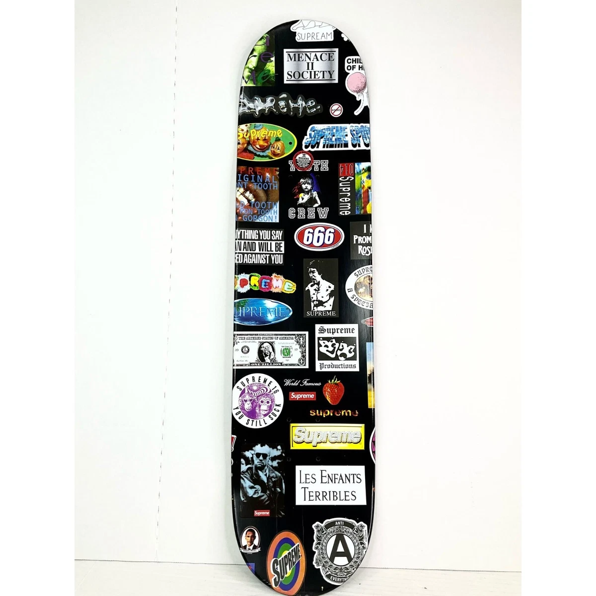 Supreme Stickers Skateboard Deck Black – New Leaf