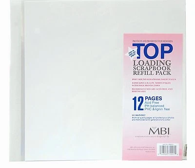 MBI 12x12 White Scrapbook Refill Pages (Same Shipping Any Qty)