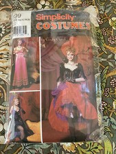 Simplicity 9899 sizes 14 to 20, Saloon Girl, Madam Old West paper pattern