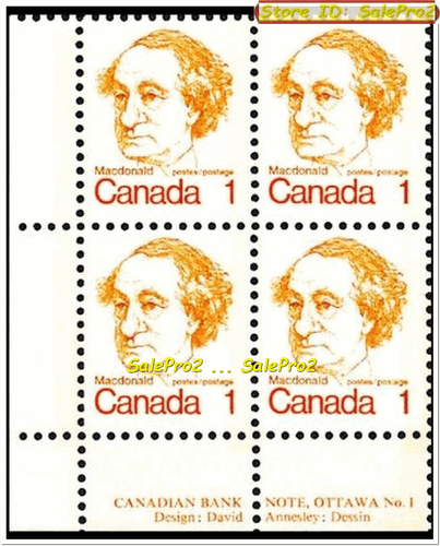 CANADA 1979 CANADIAN JOHN A. McDONALD FACE 6 CENT MNH STAMP CORNER PLATE BLOCK - Picture 4 of 5