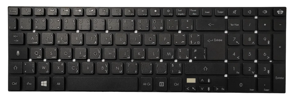 Teclado árabe francés Gateway NV55S NV57H NV75S NV77H NV55S05u NV55S04u Foto 2 de 3
