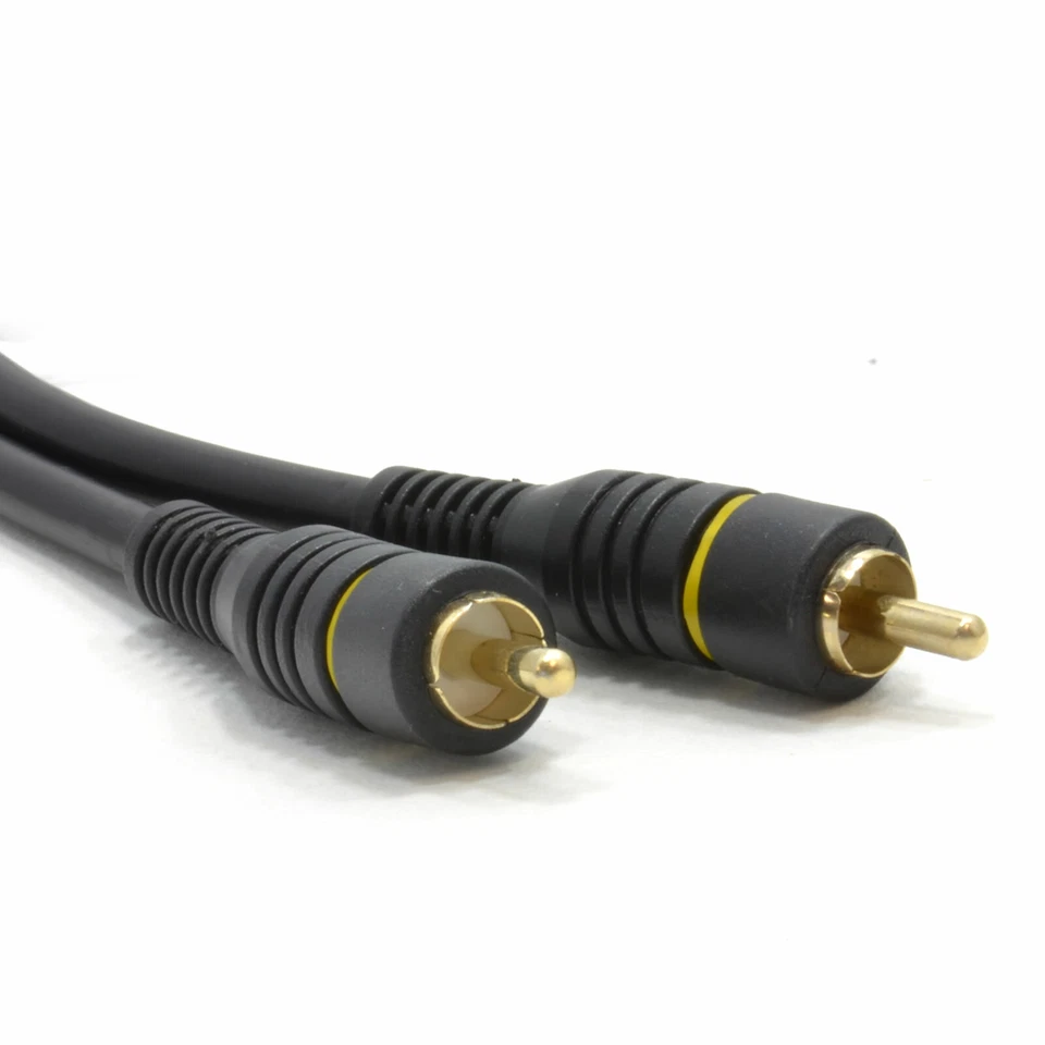 1.5m Premium 75 Ohm Digital Audio COAX Gold Plated RCA Phono Cable [Black] - Image 3 of 4