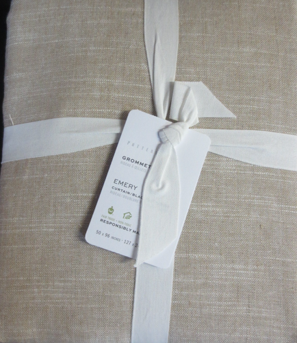POTTERY BARN EMERY GROMMET BLACKOUT CURTAIN - OATMEAL - 1 PANEL - 50" X 96" - Picture 3 of 4