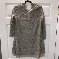 Show Me Your Mumu Lindy Grey Lace Tunic Dress  Size Small Shift Wedding Casual