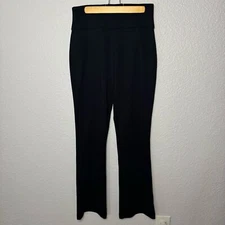 Assets By Spanx Women Ponte Shaping Flare Pants Size XL Reg Black High Rise